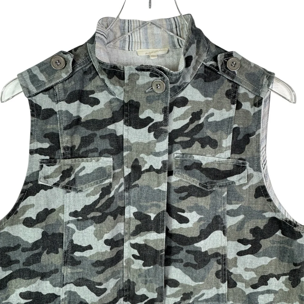 Mystree Camo Army Vest 100% Cotton Trendy Stylish Streetwear Women's Size Large - Picture 12 of 14